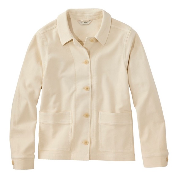 NWT LL Bean Stretch Barn Jacket Women’s XL Sailcloth Cream Chore Coat Chic Fall - Picture 3 of 10